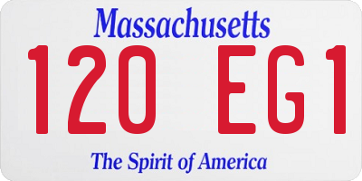MA license plate 120EG1