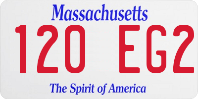 MA license plate 120EG2