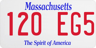 MA license plate 120EG5