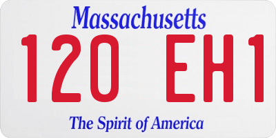 MA license plate 120EH1
