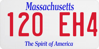 MA license plate 120EH4