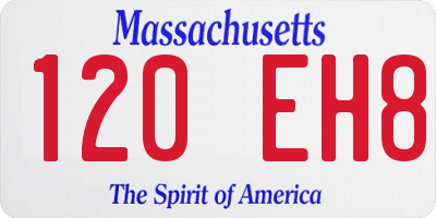 MA license plate 120EH8