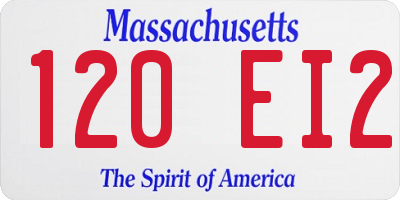 MA license plate 120EI2