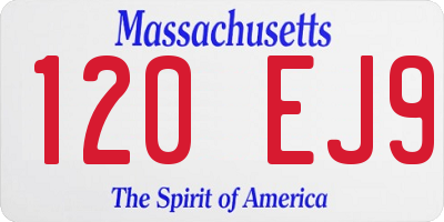 MA license plate 120EJ9