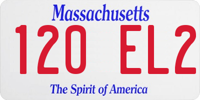 MA license plate 120EL2