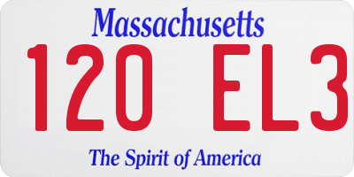 MA license plate 120EL3