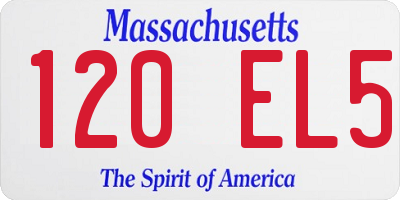 MA license plate 120EL5