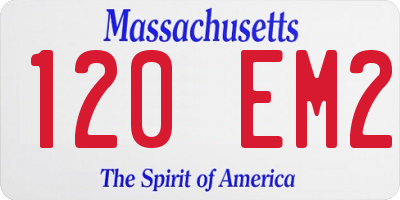 MA license plate 120EM2
