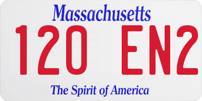 MA license plate 120EN2