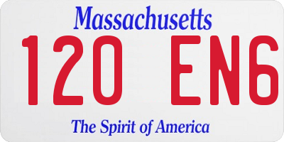 MA license plate 120EN6