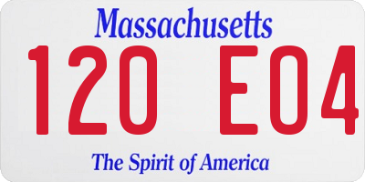 MA license plate 120EO4