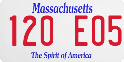 MA license plate 120EO5