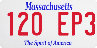 MA license plate 120EP3
