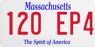 MA license plate 120EP4
