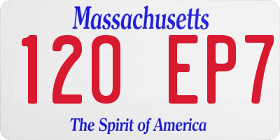 MA license plate 120EP7