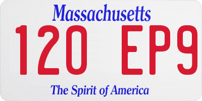 MA license plate 120EP9