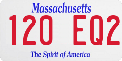 MA license plate 120EQ2