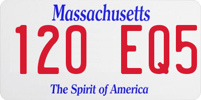 MA license plate 120EQ5