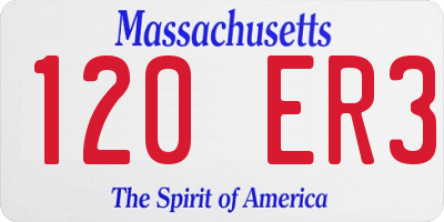 MA license plate 120ER3