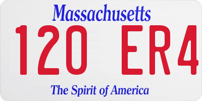 MA license plate 120ER4