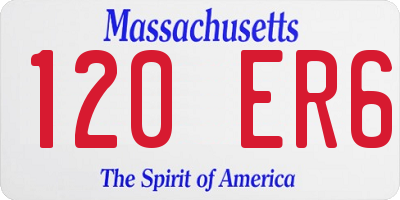 MA license plate 120ER6