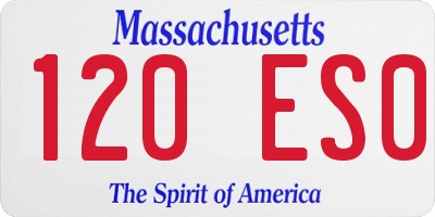 MA license plate 120ES0