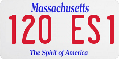 MA license plate 120ES1