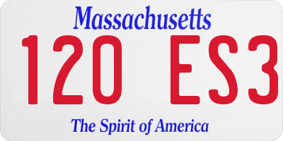 MA license plate 120ES3
