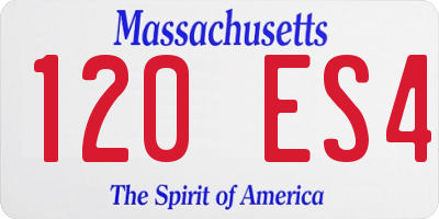 MA license plate 120ES4