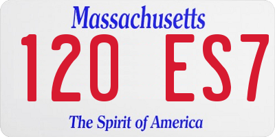 MA license plate 120ES7