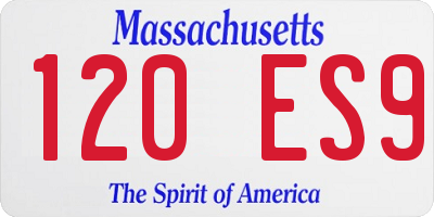 MA license plate 120ES9
