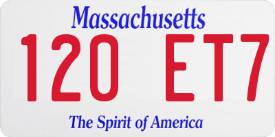 MA license plate 120ET7
