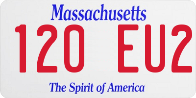 MA license plate 120EU2
