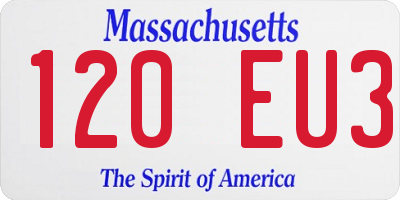 MA license plate 120EU3