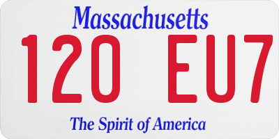 MA license plate 120EU7