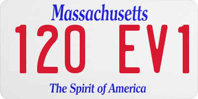 MA license plate 120EV1
