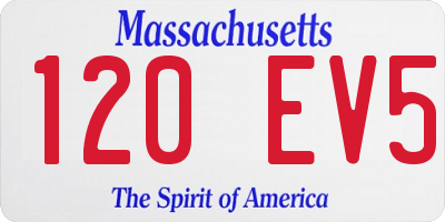 MA license plate 120EV5
