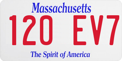 MA license plate 120EV7
