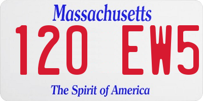 MA license plate 120EW5
