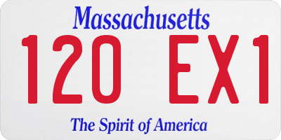 MA license plate 120EX1