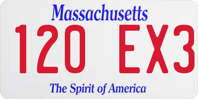 MA license plate 120EX3