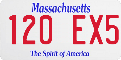 MA license plate 120EX5