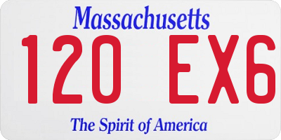 MA license plate 120EX6