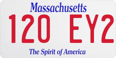 MA license plate 120EY2