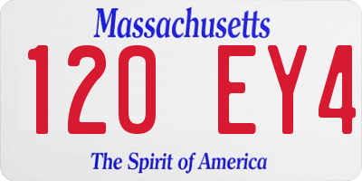 MA license plate 120EY4