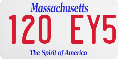 MA license plate 120EY5