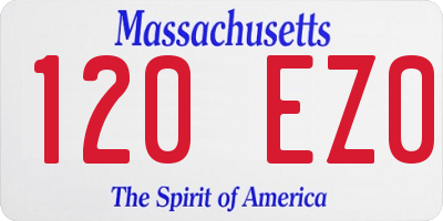 MA license plate 120EZ0