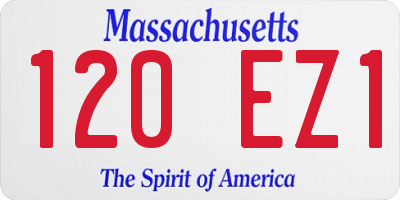 MA license plate 120EZ1