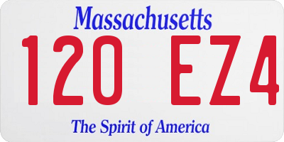 MA license plate 120EZ4