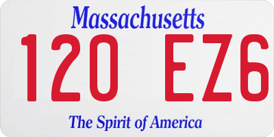 MA license plate 120EZ6